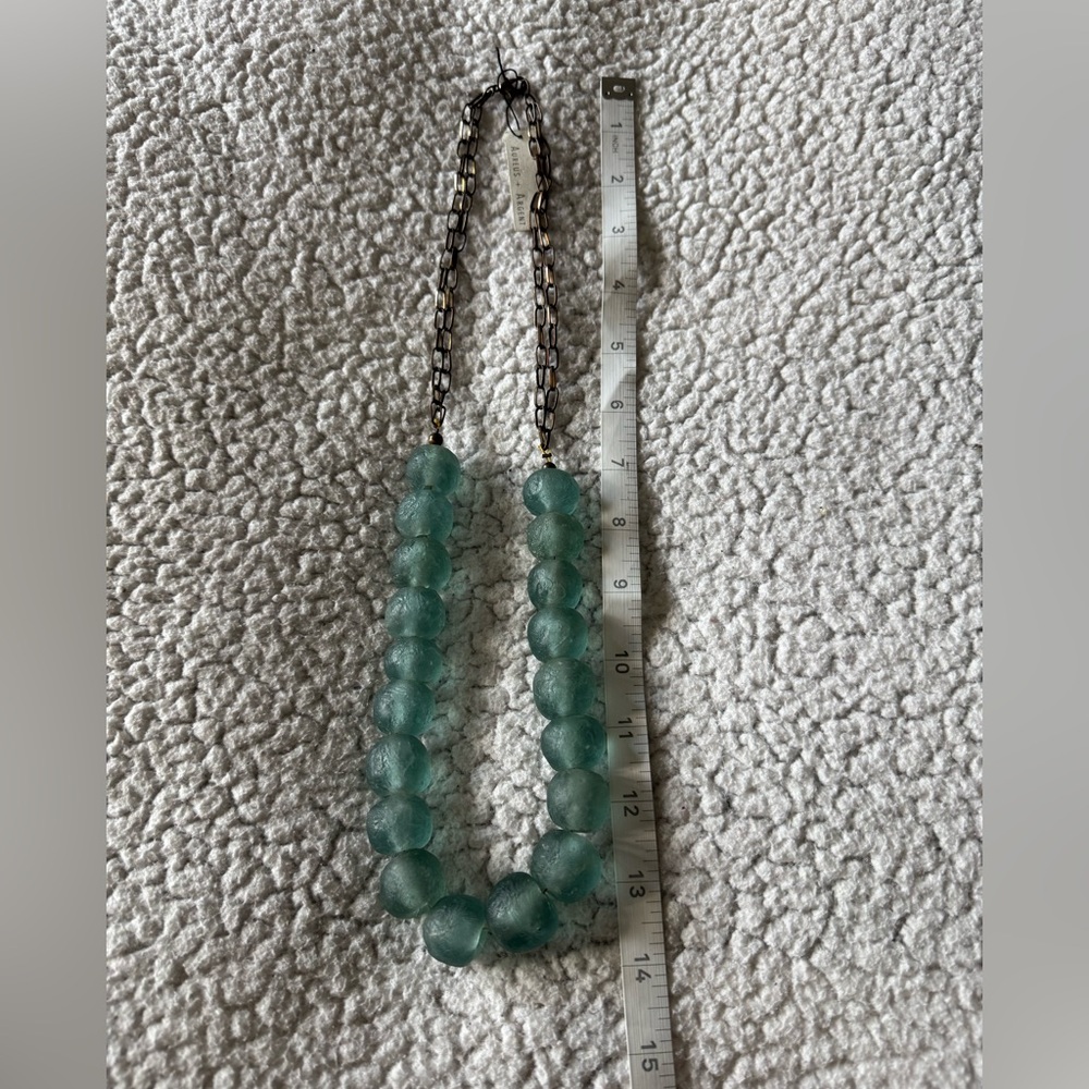 NWT Banana Republic Aegean Indigo Blue Aqua Glass Necklace - Picture 8 of 10